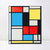 INVIN ART Framed Canvas Composition in Blue, red and Yellow Lithograph in Colours by Piet Cornelies Mondrian Wall Art Living Room Home Office Decorations