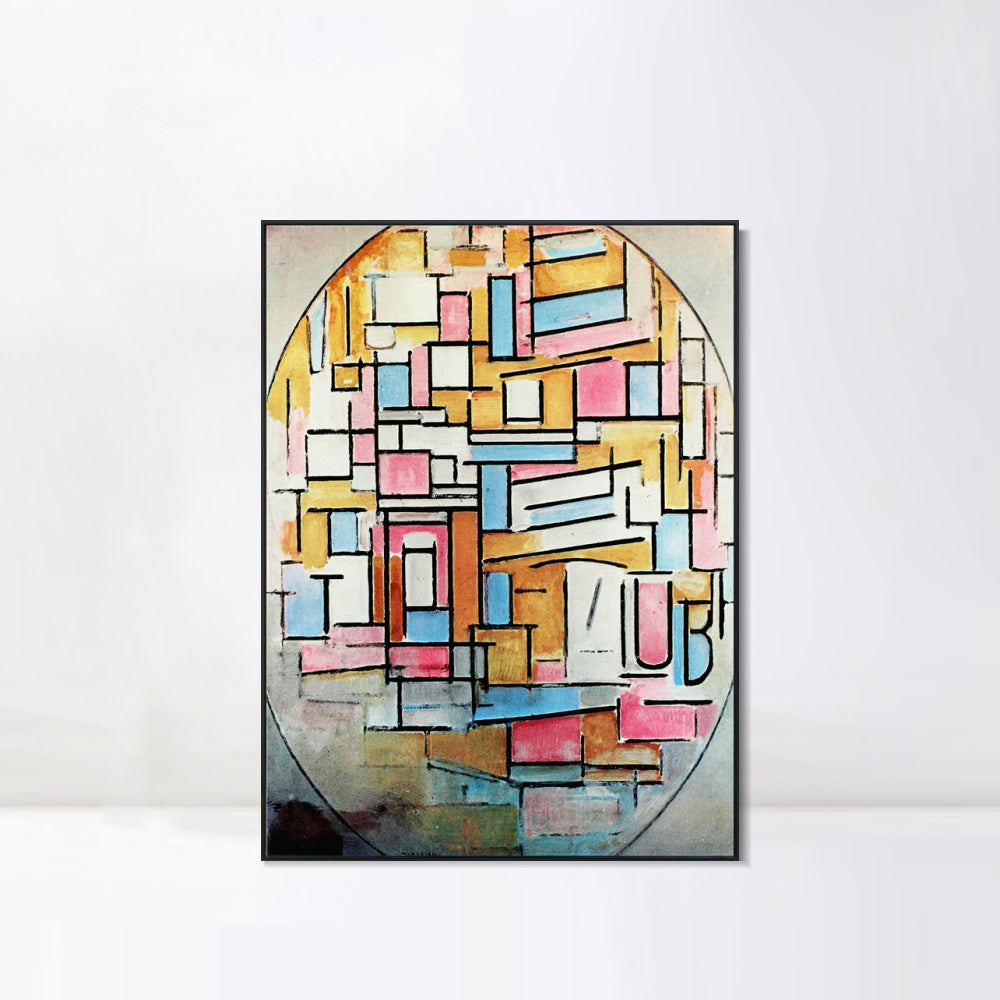 INVIN ART Framed Canvas Series#048 by Piet Cornelies Mondrian Wall Art Living Room Home Office Decorations