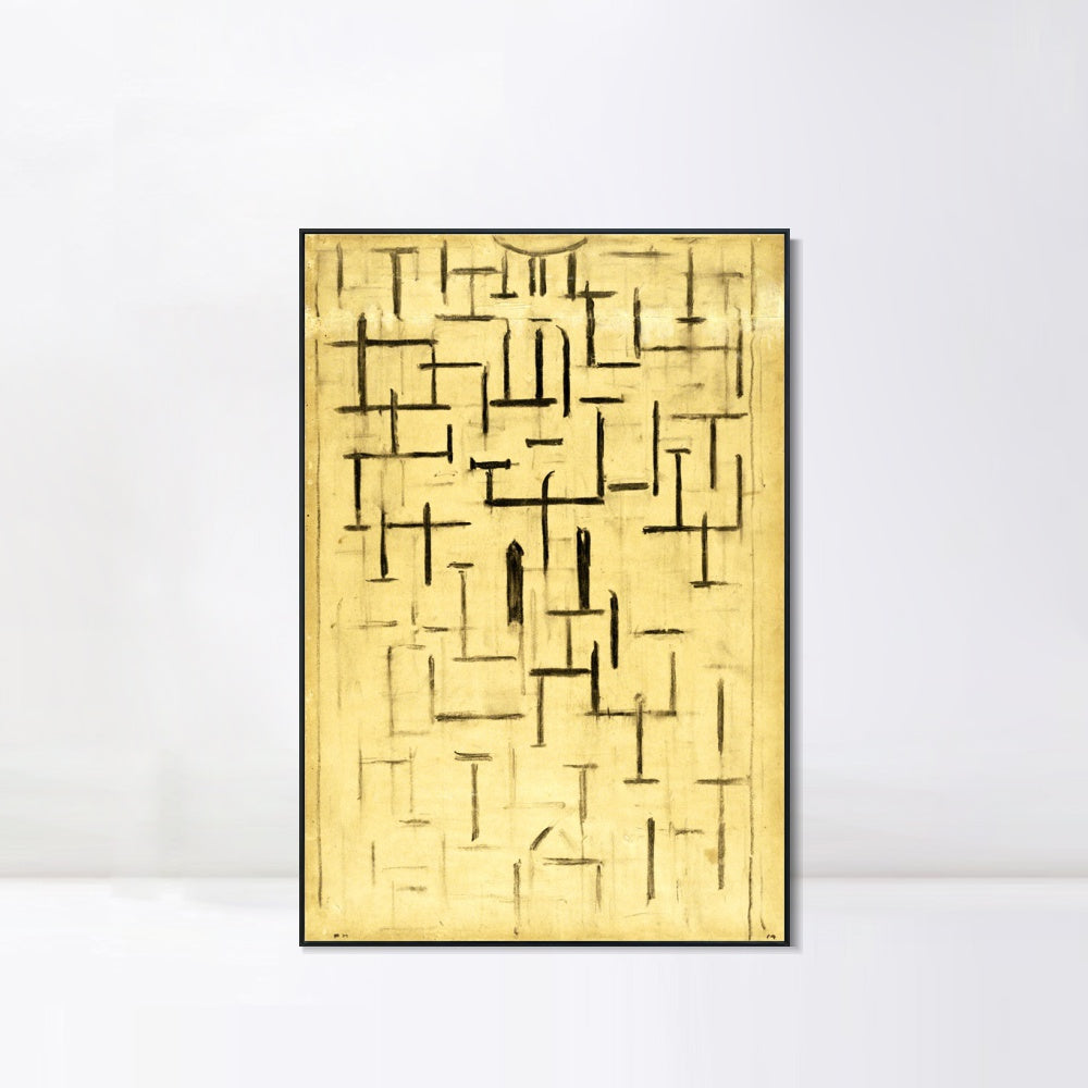 INVIN ART Framed Canvas Series#064 by Piet Cornelies Mondrian Wall Art Living Room Home Office Decorations