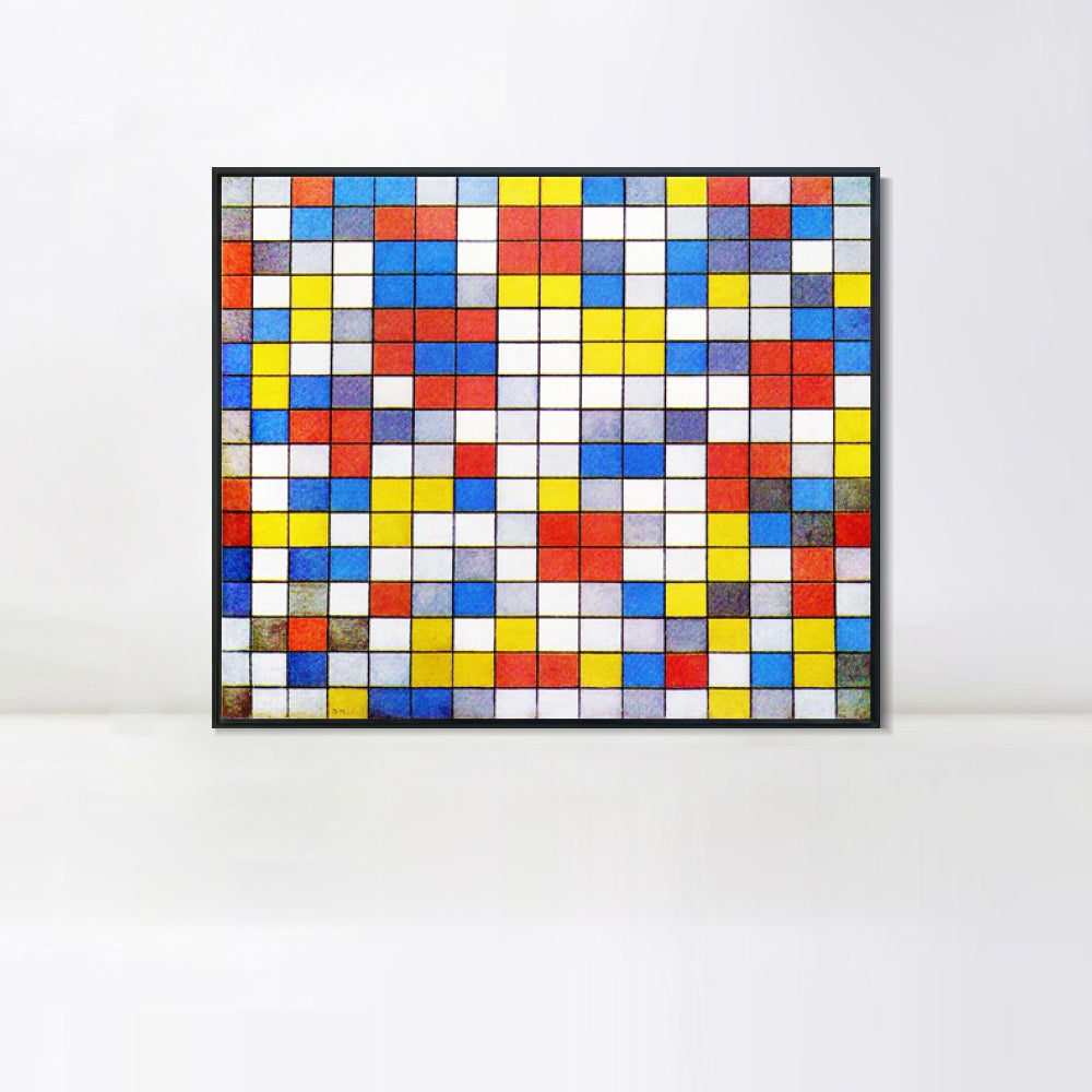 INVIN ART Framed Canvas Series#074 by Piet Cornelies Mondrian Wall Art Living Room Home Office Decorations