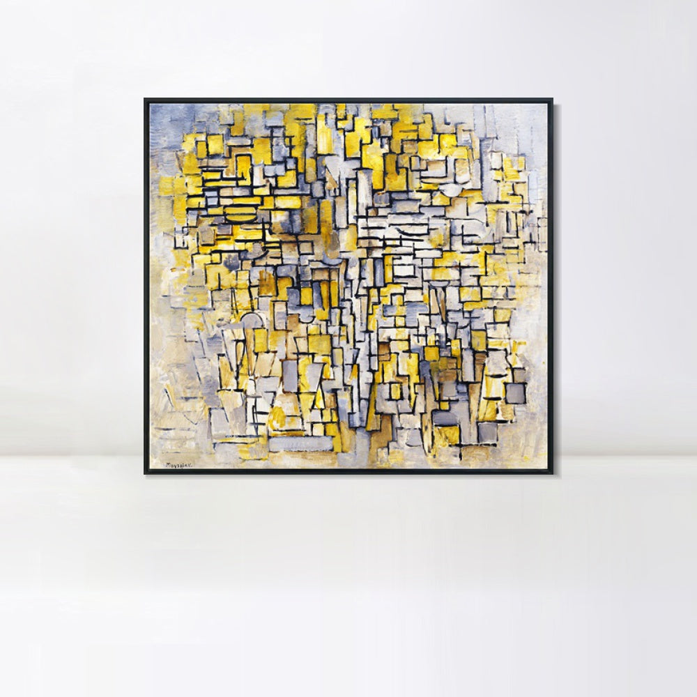INVIN ART Framed Canvas Tableau No 2, Composition No VII, 1913 by Piet Cornelies Mondrian Wall Art Living Room Home Office Decorations