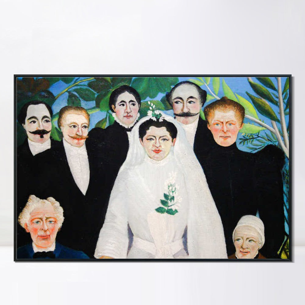 INVIN ART Framed Canvas Giclee Print Art The Wedding Party#2 by Henri Rousseau Wall Art