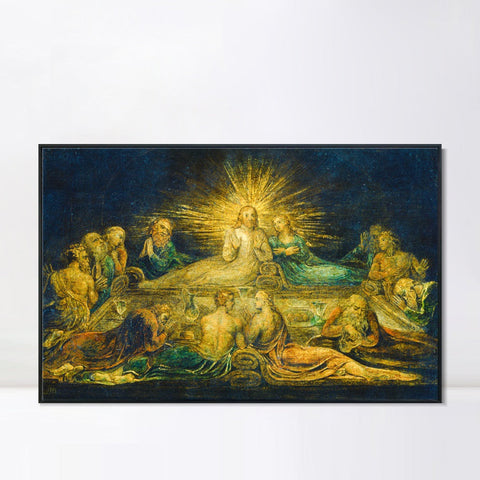 INVIN ART Framed Canvas Giclee Print Art Series#005 by William Blake Wall Art Living Room Home Office Decorations