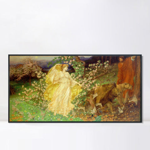 INVIN ART Framed Canvas Giclee Print Art Series#020 by William Blake Wall Art Living Room Home Office Decorations