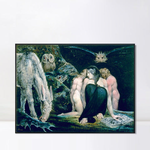 INVIN ART Framed Canvas Giclee Print Art The Night of Enitharmon's Joy by William Blake Wall Art Living Room Home Office Decorations