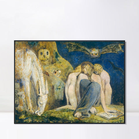 INVIN ART Framed Canvas Giclee Print Art The Night of Enitharmon's Joy#2 by William Blake Wall Art Living Room Home Office Decorations