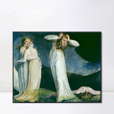INVIN ART Framed Canvas Giclee Print Art Series#031 by William Blake Wall Art Living Room Home Office Decorations