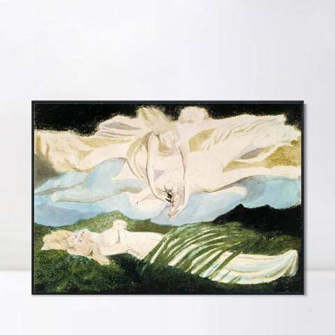 INVIN ART Framed Canvas Giclee Print Art Illustration to Dante's Divine Comedy#3 by William Blake Wall Art Living Room Home Office Decorations