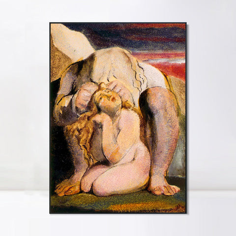 INVIN ART Framed Canvas Giclee Print Art Series#038 by William Blake Wall Art Living Room Home Office Decorations
