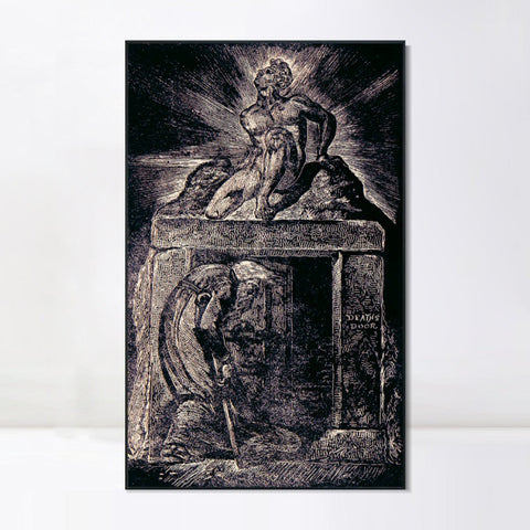 INVIN ART Framed Canvas Giclee Print Art Series#042 by William Blake Wall Art Living Room Home Office Decorations