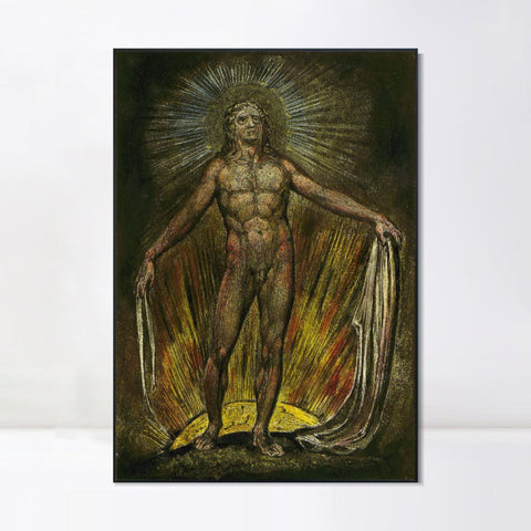 INVIN ART Framed Canvas Giclee Print Art Series#060 by William Blake Wall Art Living Room Home Office Decorations