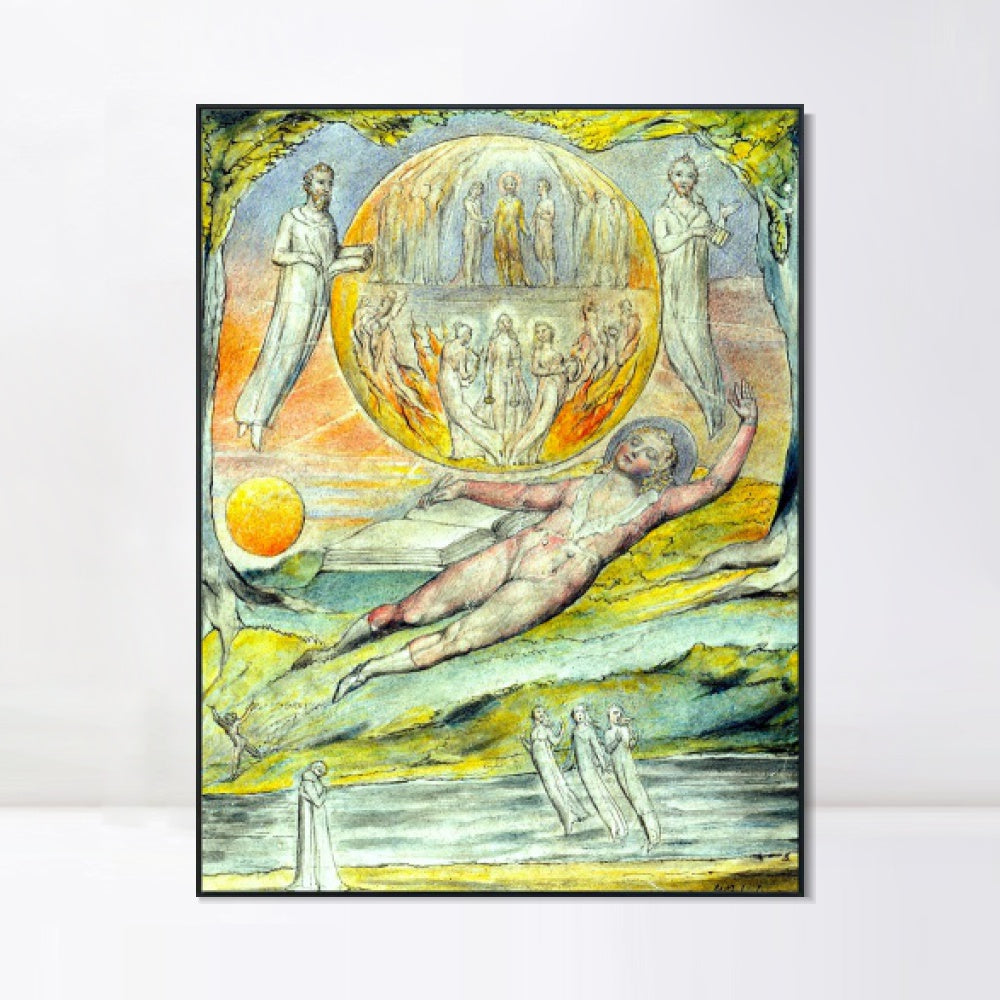 INVIN ART Framed Canvas Giclee Print Art The Youthful Poet's Dream by William Blake Wall Art