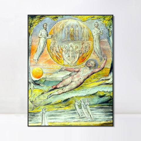 INVIN ART Framed Canvas Giclee Print Art The Youthful Poet's Dream by William Blake Wall Art Living Room Home Office Decorations