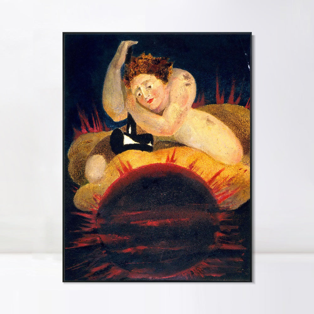 INVIN ART Framed Canvas Giclee Print Art Series#080 by William Blake Wall Art