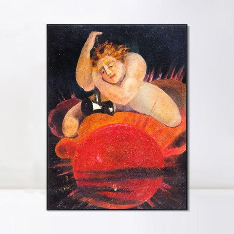 INVIN ART Framed Canvas Giclee Print Art Series#083 by William Blake Wall Art Living Room Home Office Decorations