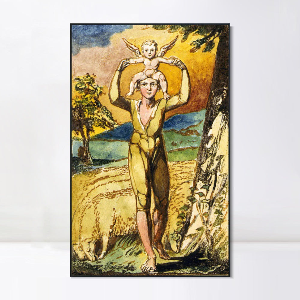 INVIN ART Framed Canvas Giclee Print Art Songs of Innocence and of Experience#2 by William Blake Wall Art