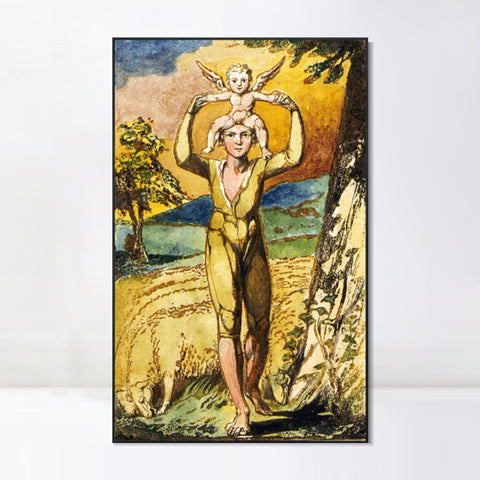 INVIN ART Framed Canvas Giclee Print Art Songs of Innocence and of Experience#2 by William Blake Wall Art Living Room Home Office Decorations
