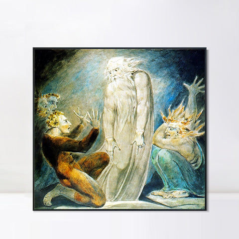 INVIN ART Framed Canvas Giclee Print Art Martin Butlin by William Blake Wall Art Living Room Home Office Decorations