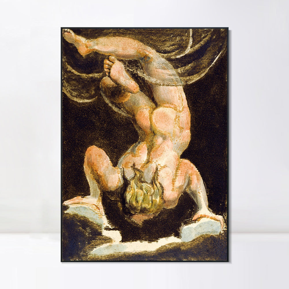 INVIN ART Framed Canvas Giclee Print Art Series#094 by William Blake Wall Art