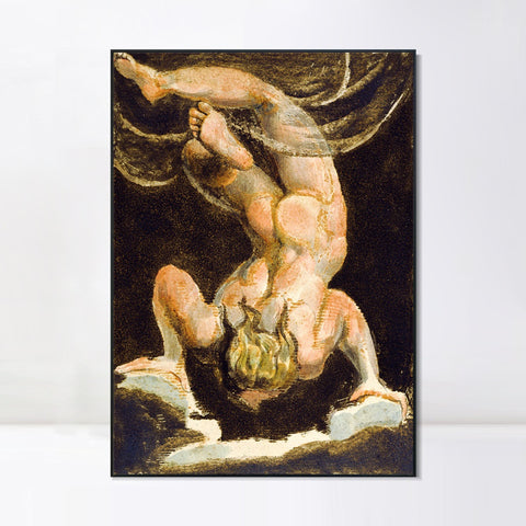 INVIN ART Framed Canvas Giclee Print Art Series#094 by William Blake Wall Art Living Room Home Office Decorations