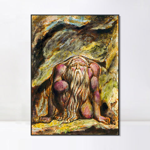 INVIN ART Framed Canvas Giclee Print Art Series#110 by William Blake Wall Art Living Room Home Office Decorations