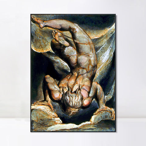 INVIN ART Framed Canvas Giclee Print Art Series#112 by William Blake Wall Art Living Room Home Office Decorations