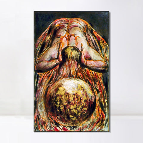 INVIN ART Framed Canvas Giclee Print Art The First Book of Urizen by William Blake Wall Art Living Room Home Office Decorations