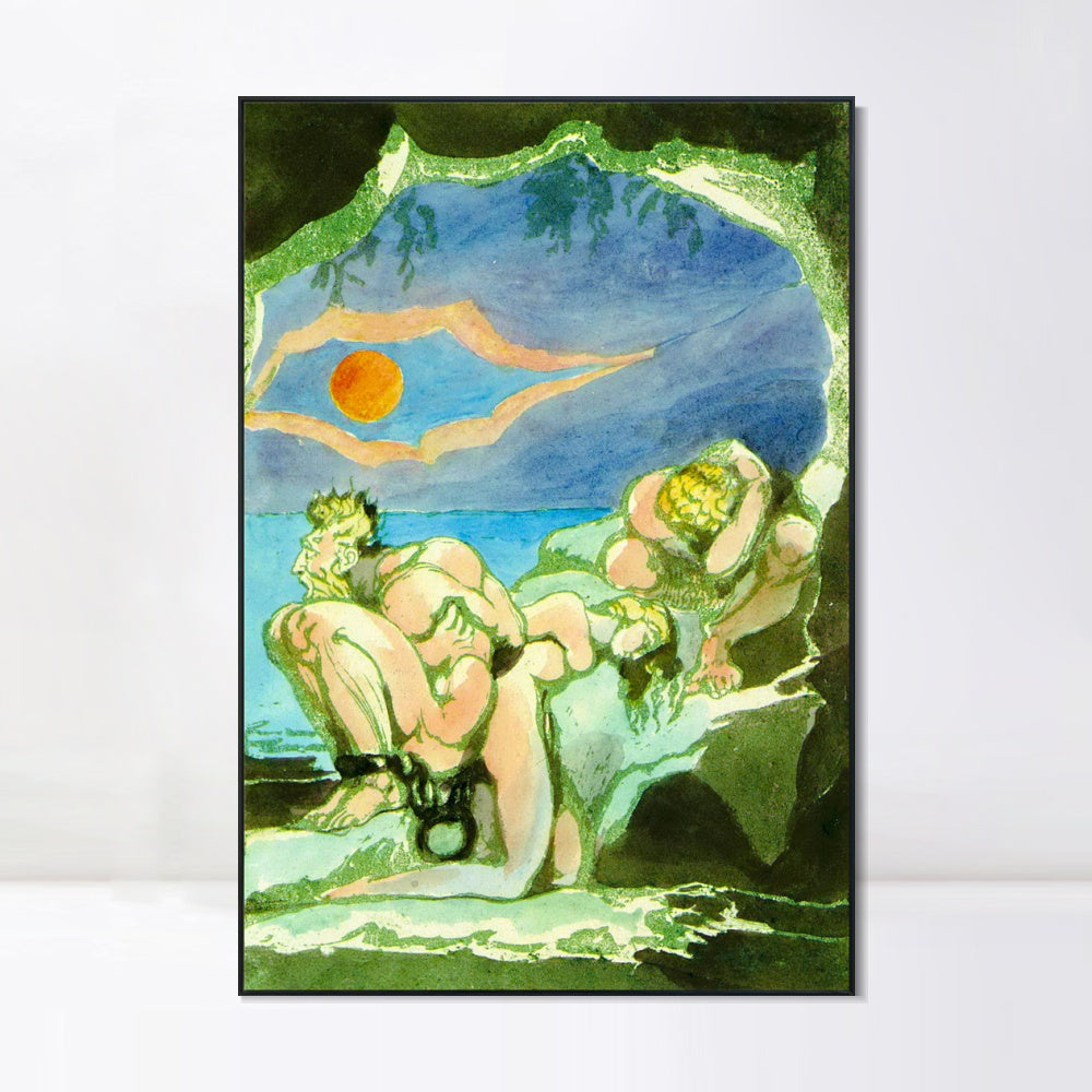 INVIN ART Framed Canvas Giclee Print Art Visions of the Daughters of Albion#4 by William Blake Wall Art