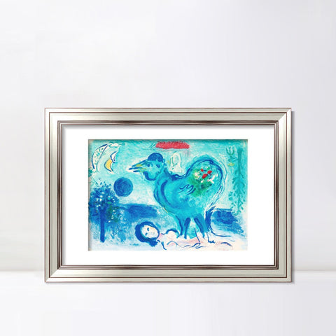 INVIN ART Framed Canvas Art Giclee Print Dlm pausage au coq by Marc Chagall Wall Art Room Living Office Home Decorations