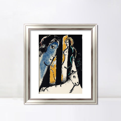 INVIN ART Framed Canvas Art Giclee Print Face by Marc Chagall Wall Art Room Living Office Home Decorations