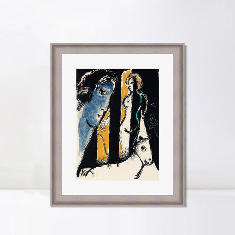 INVIN ART Framed Canvas Art Giclee Print Face by Marc Chagall Wall Art Room Living Office Home Decorations