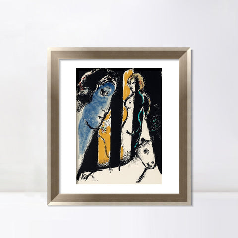 INVIN ART Framed Canvas Art Giclee Print Face by Marc Chagall Wall Art Room Living Office Home Decorations