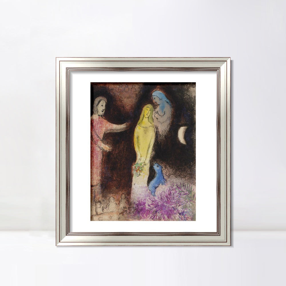 INVIN ART Framed Canvas Art Giclee Print Ablution by Marc Chagall Wall Art Room Living Office Home Decorations