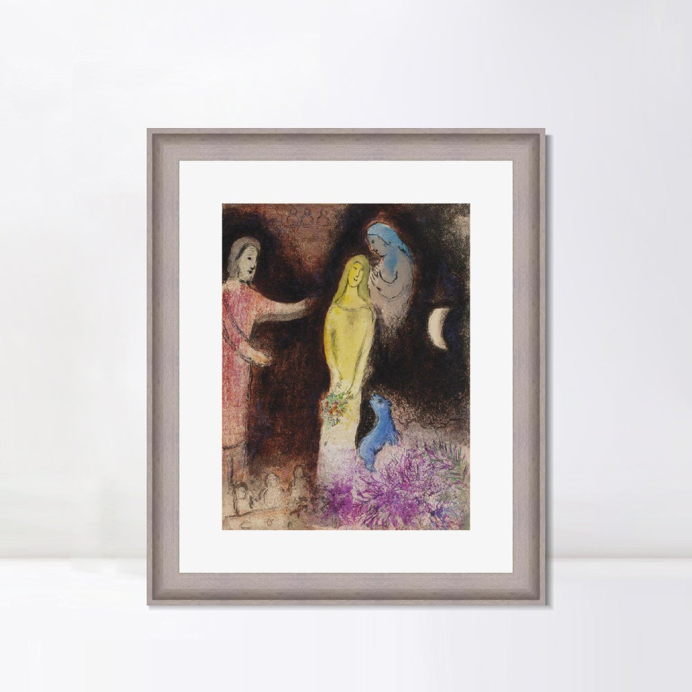 INVIN ART Framed Canvas Art Giclee Print Ablution by Marc Chagall Wall Art Room Living Office Home Decorations