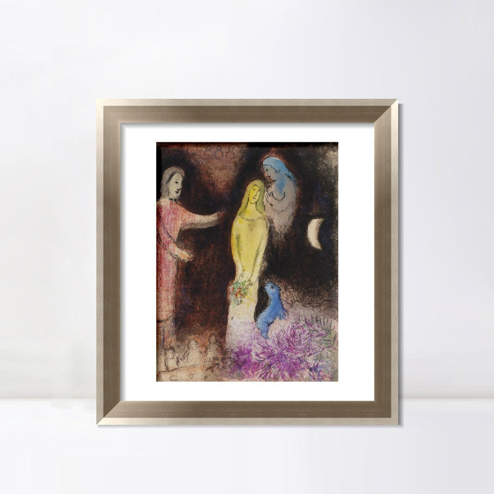 INVIN ART Framed Canvas Art Giclee Print Ablution by Marc Chagall Wall Art Room Living Office Home Decorations