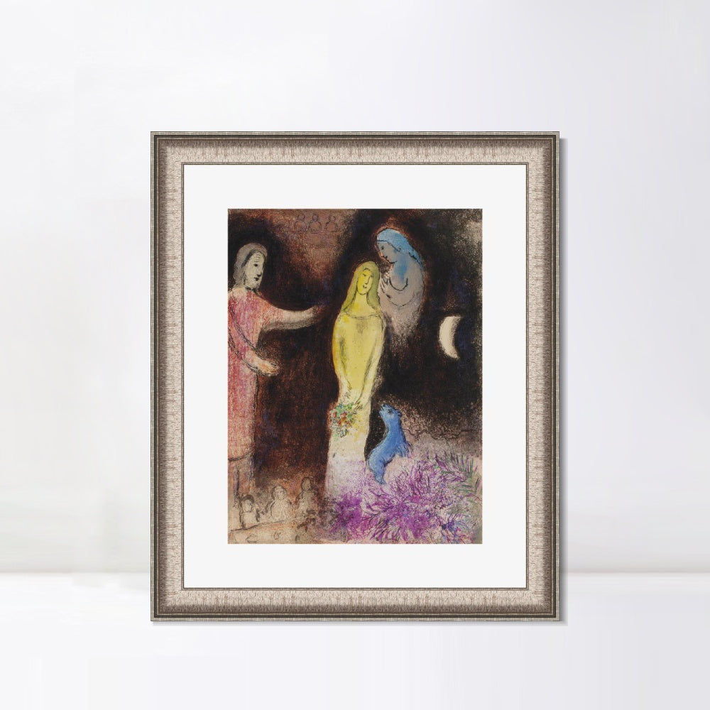 INVIN ART Framed Canvas Art Giclee Print Ablution by Marc Chagall Wall Art Room Living Office Home Decorations