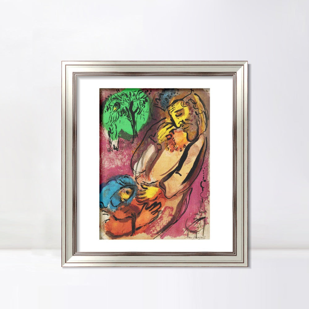 INVIN ART Framed Canvas Art Giclee Print Beging Series#030 by Marc Chagall Wall Art Room Living Office Home Decorations