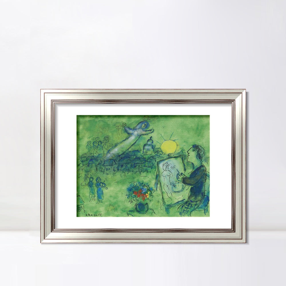 INVIN ART Framed Canvas Art Giclee Print Series#33 by Marc Chagall Wall Art Room Living Office Home Decorations