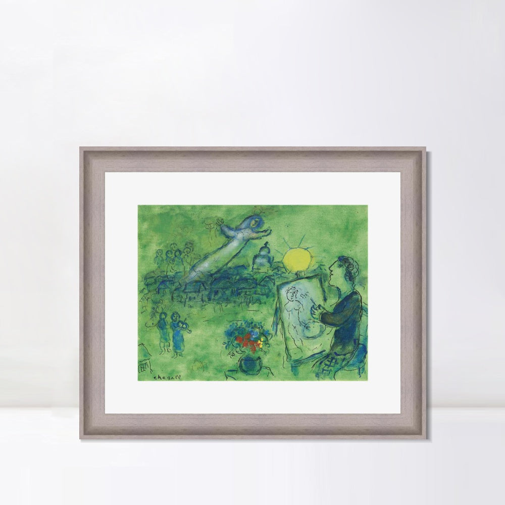 INVIN ART Framed Canvas Art Giclee Print Series#33 by Marc Chagall Wall Art Room Living Office Home Decorations