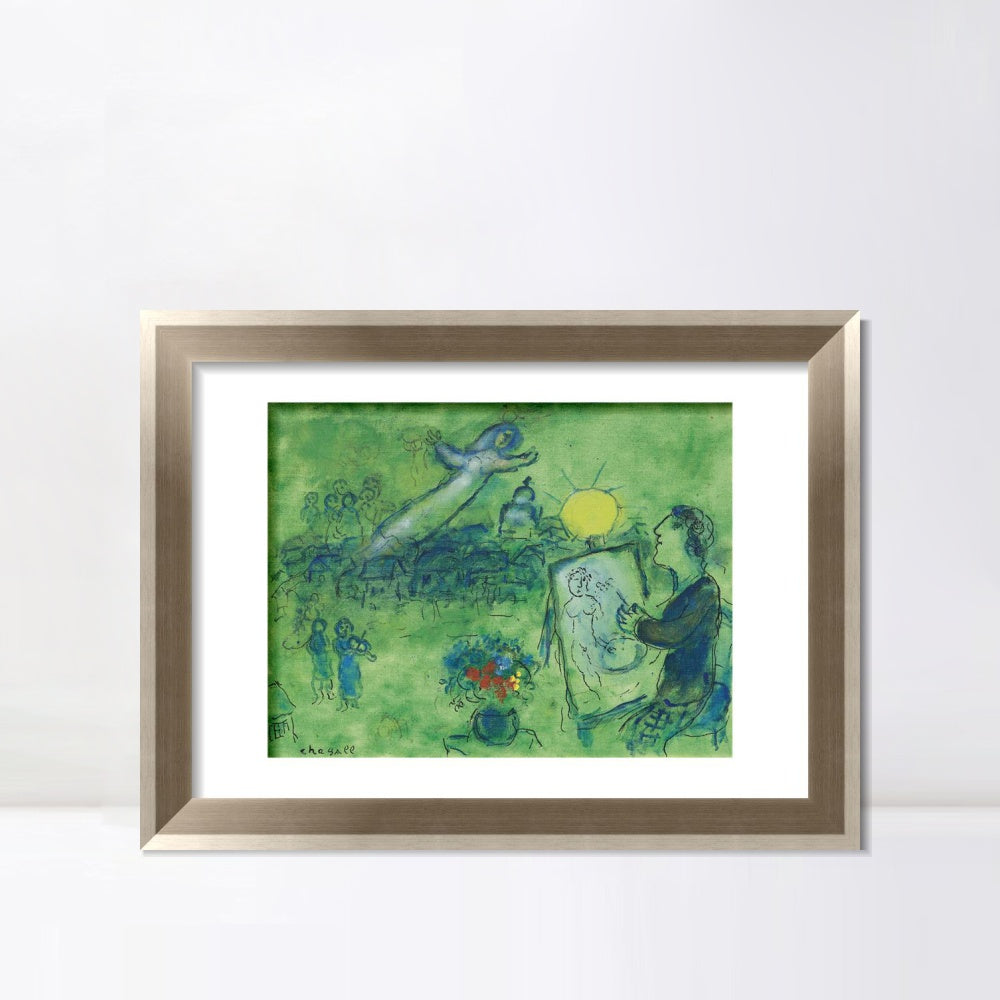 INVIN ART Framed Canvas Art Giclee Print Series#33 by Marc Chagall Wall Art Room Living Office Home Decorations