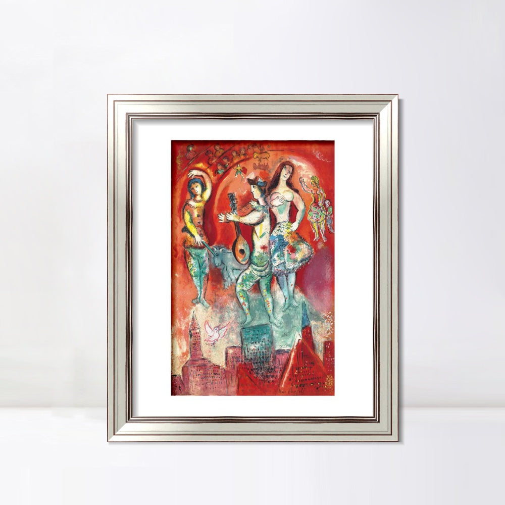 INVIN ART Framed Canvas Art Giclee Print Carmen by Marc Chagall Wall Art Room Living Office Home Decorations