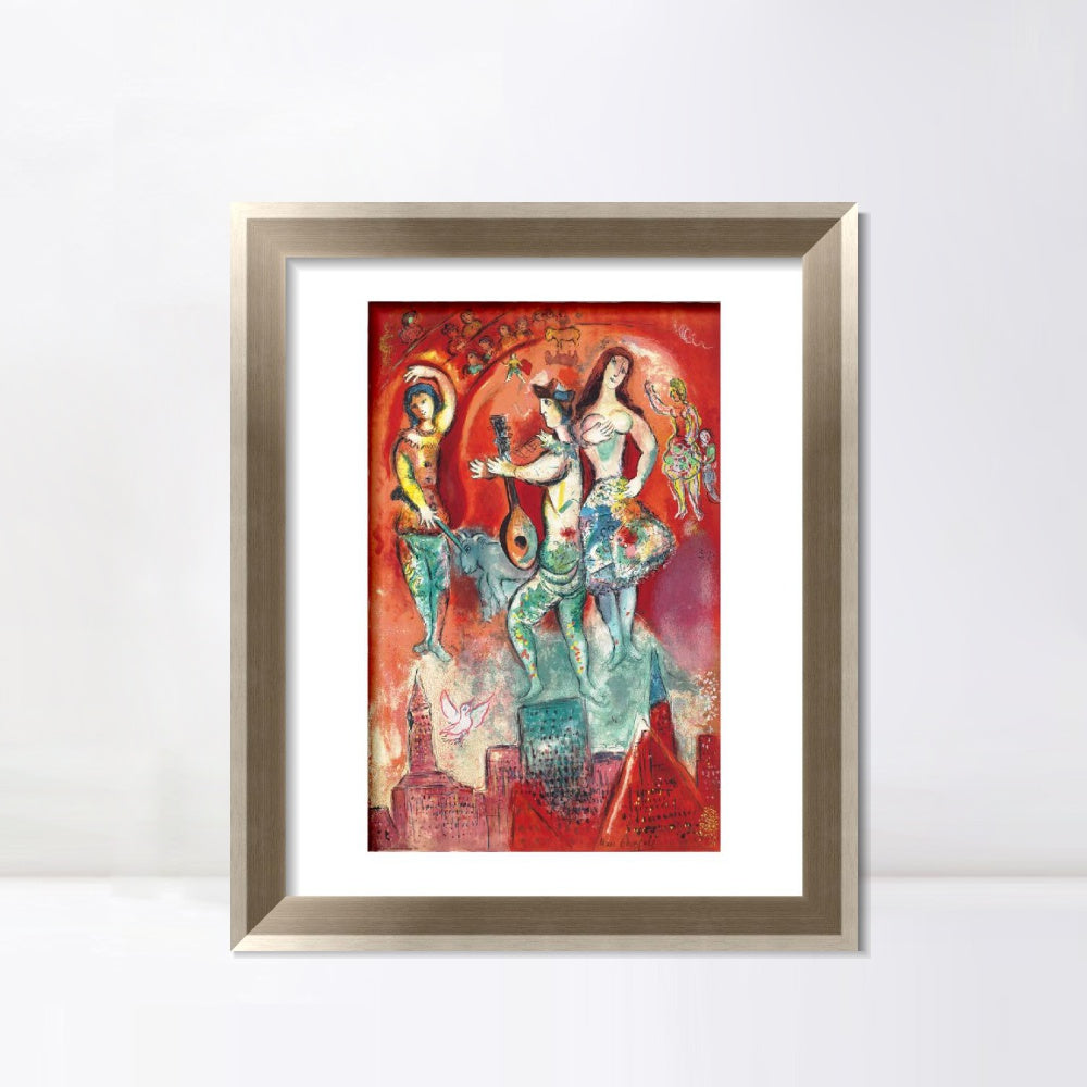 INVIN ART Framed Canvas Art Giclee Print Carmen by Marc Chagall Wall Art Room Living Office Home Decorations