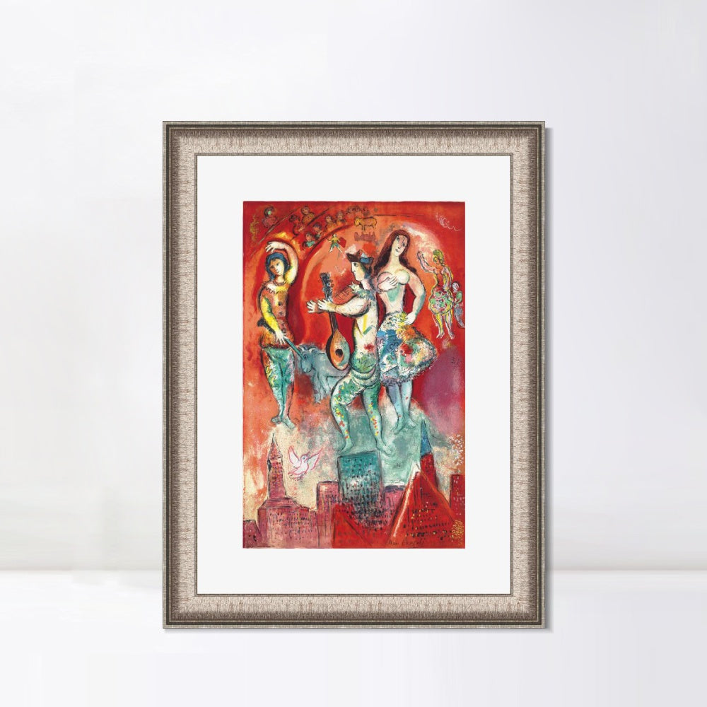 INVIN ART Framed Canvas Art Giclee Print Carmen by Marc Chagall Wall Art Room Living Office Home Decorations