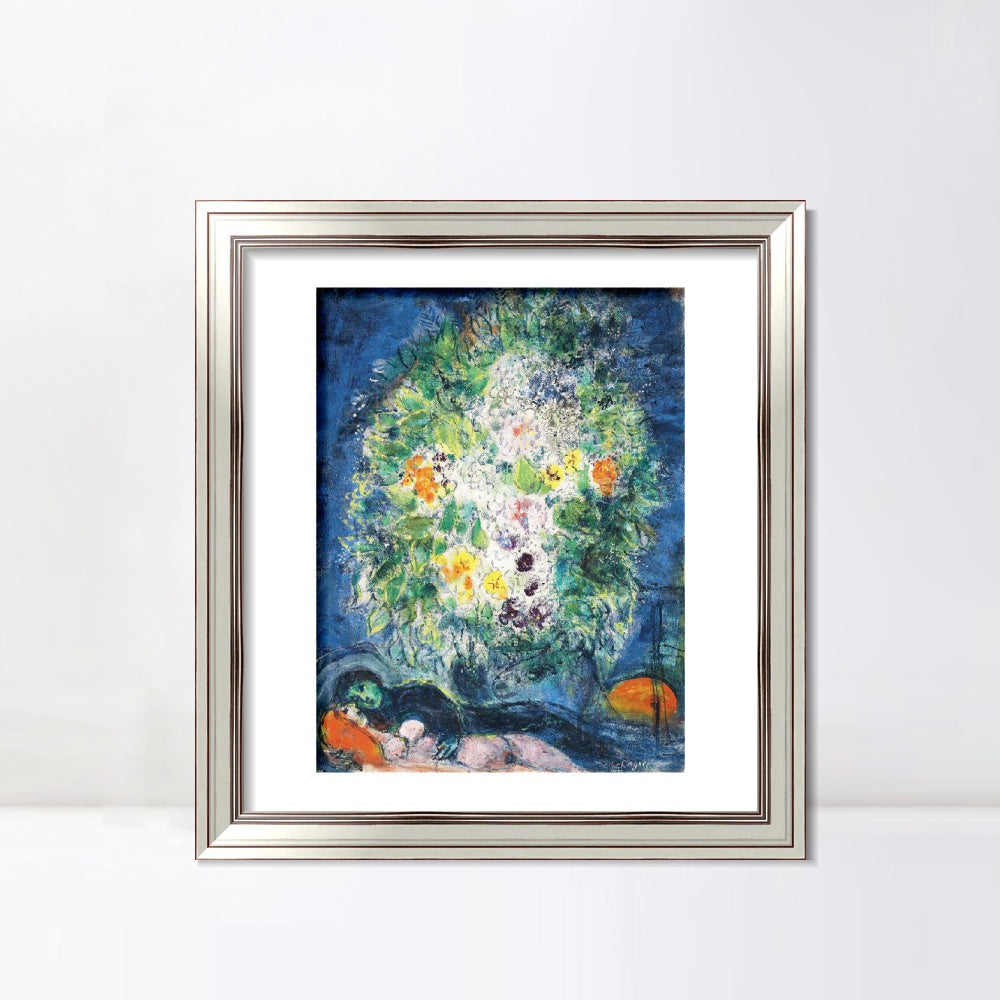 INVIN ART Framed Canvas Art Giclee Print Flower Series#041 by Marc Chagall Wall Art Room Living Office Home Decorations