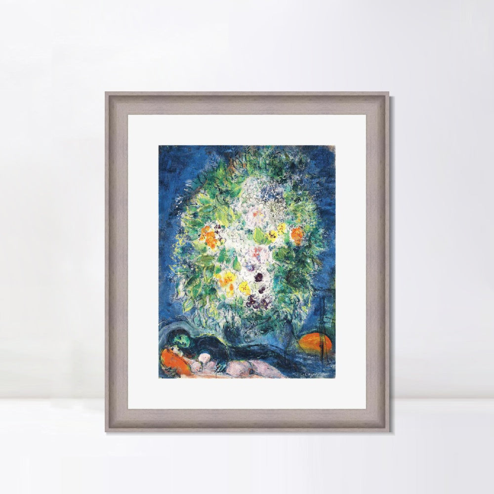 INVIN ART Framed Canvas Art Giclee Print Flower Series#041 by Marc Chagall Wall Art Room Living Office Home Decorations