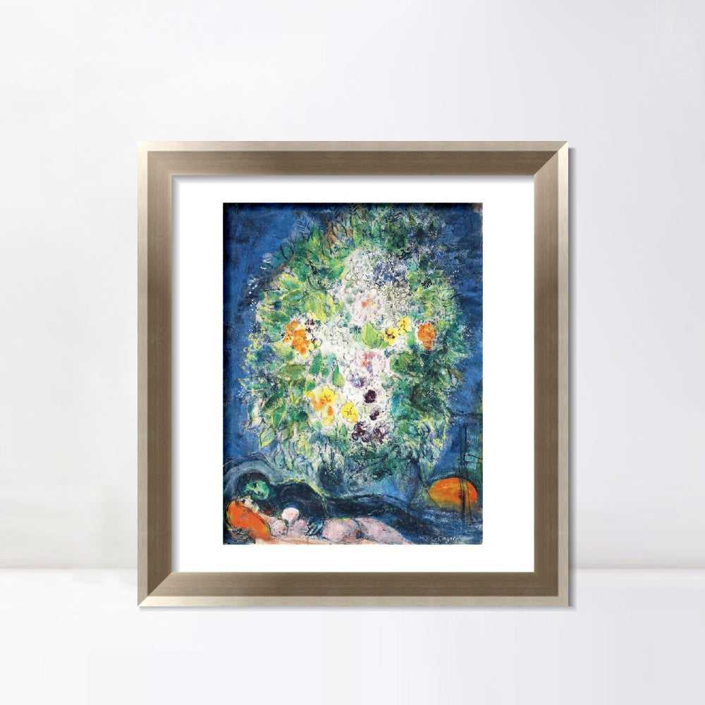 INVIN ART Framed Canvas Art Giclee Print Flower Series#041 by Marc Chagall Wall Art Room Living Office Home Decorations