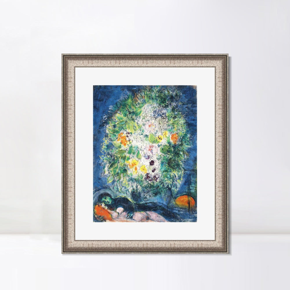 INVIN ART Framed Canvas Art Giclee Print Flower Series#041 by Marc Chagall Wall Art Room Living Office Home Decorations