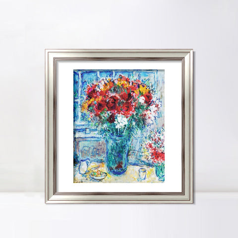 INVIN ART Framed Canvas Art Giclee Print Flower 8 by Marc Chagall Wall Art Room Living Office Home Decorations