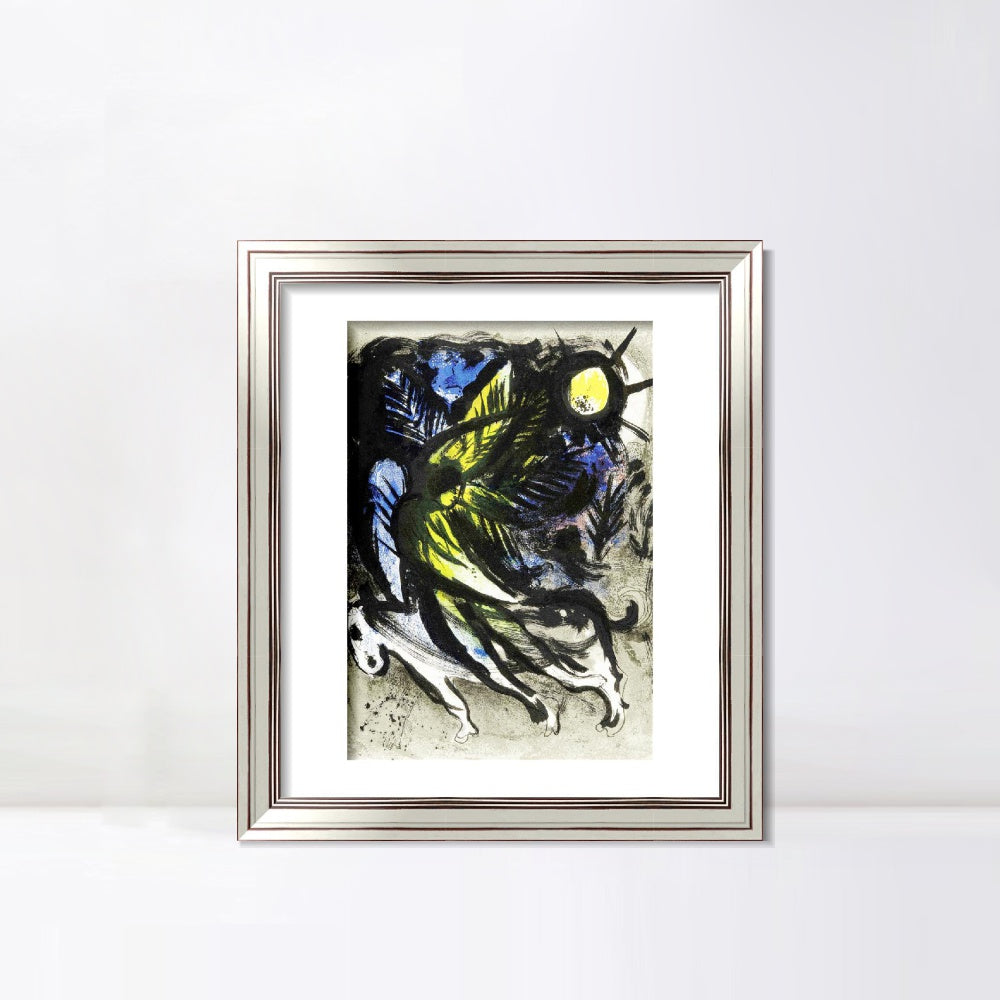 INVIN ART Framed Canvas Art Giclee Print L'ANGE SURVOLANT LA FOR?T D'EDEN by Marc Chagall Wall Art Room Living Office Home Decorations