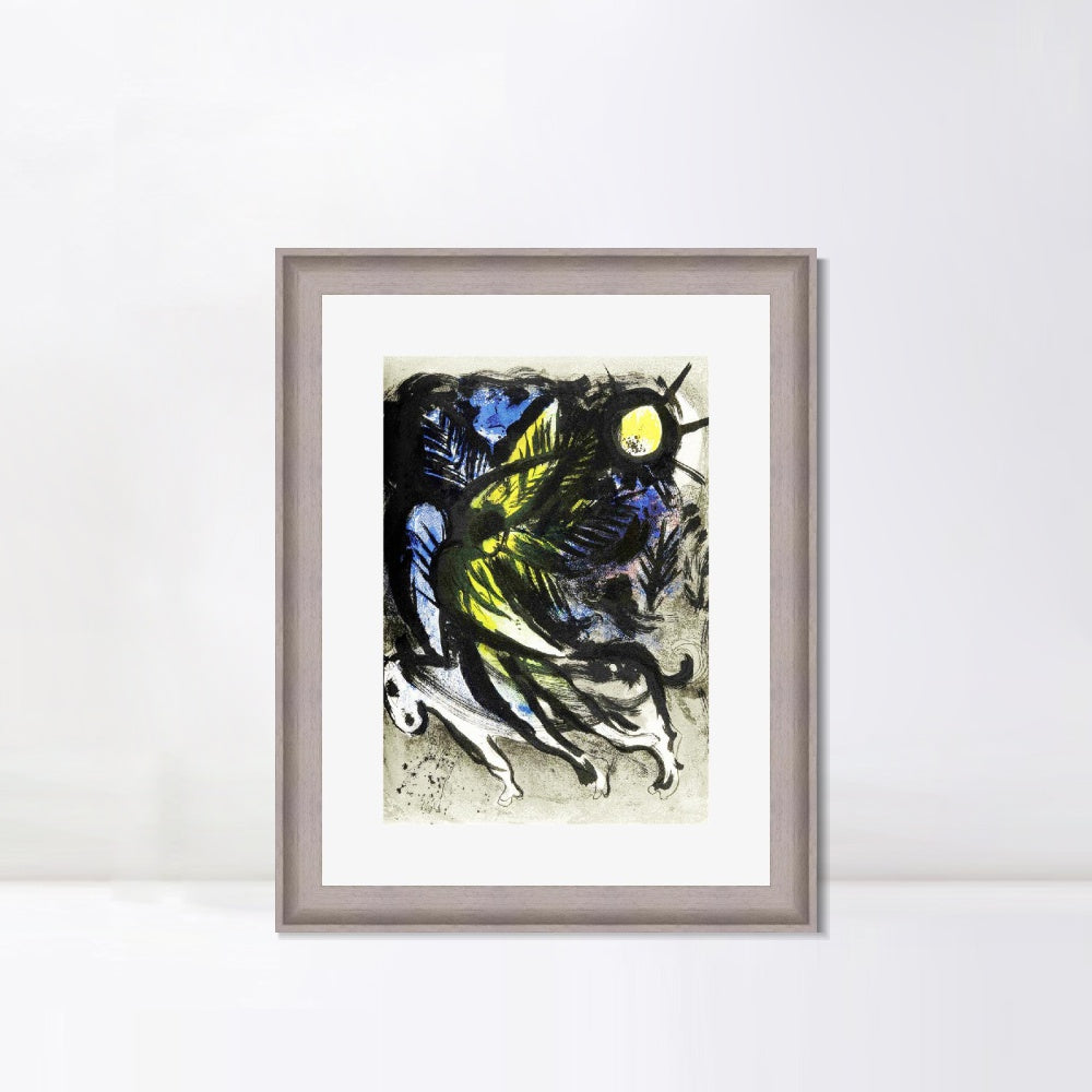 INVIN ART Framed Canvas Art Giclee Print L'ANGE SURVOLANT LA FOR?T D'EDEN by Marc Chagall Wall Art Room Living Office Home Decorations
